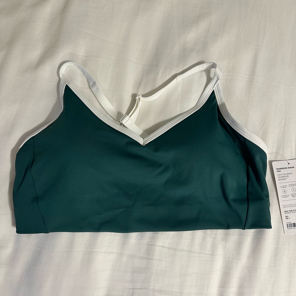 Athleta Seabreeze bikini top , trillium with white accents